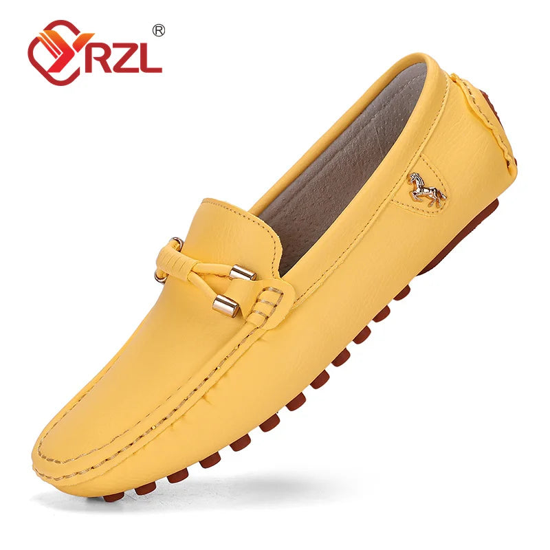 Mocassins Homme Cuir PU YRZL – Chaussures Plates Slip-On Respirantes Grande Taille 37-48 – CLEVI Paris