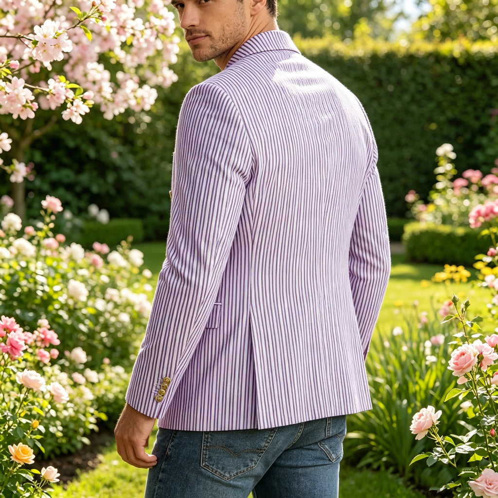 Blazer homme rayé double boutonnage – CLEVI Paris