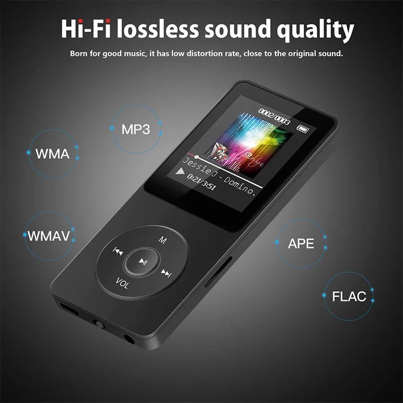 Lecteur MP3 Portable Bluetooth – Écran LCD, Radio FM, HiFi & Enregistreur Vocal