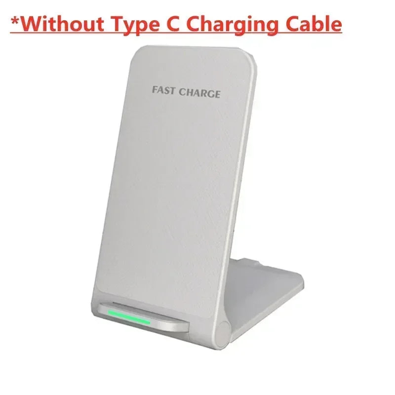 Chargeur Sans Fil Rapide 15W USB-C | Support Vertical & Horizontal, Compatible Qi, 2 Coloris – CLEVI Paris