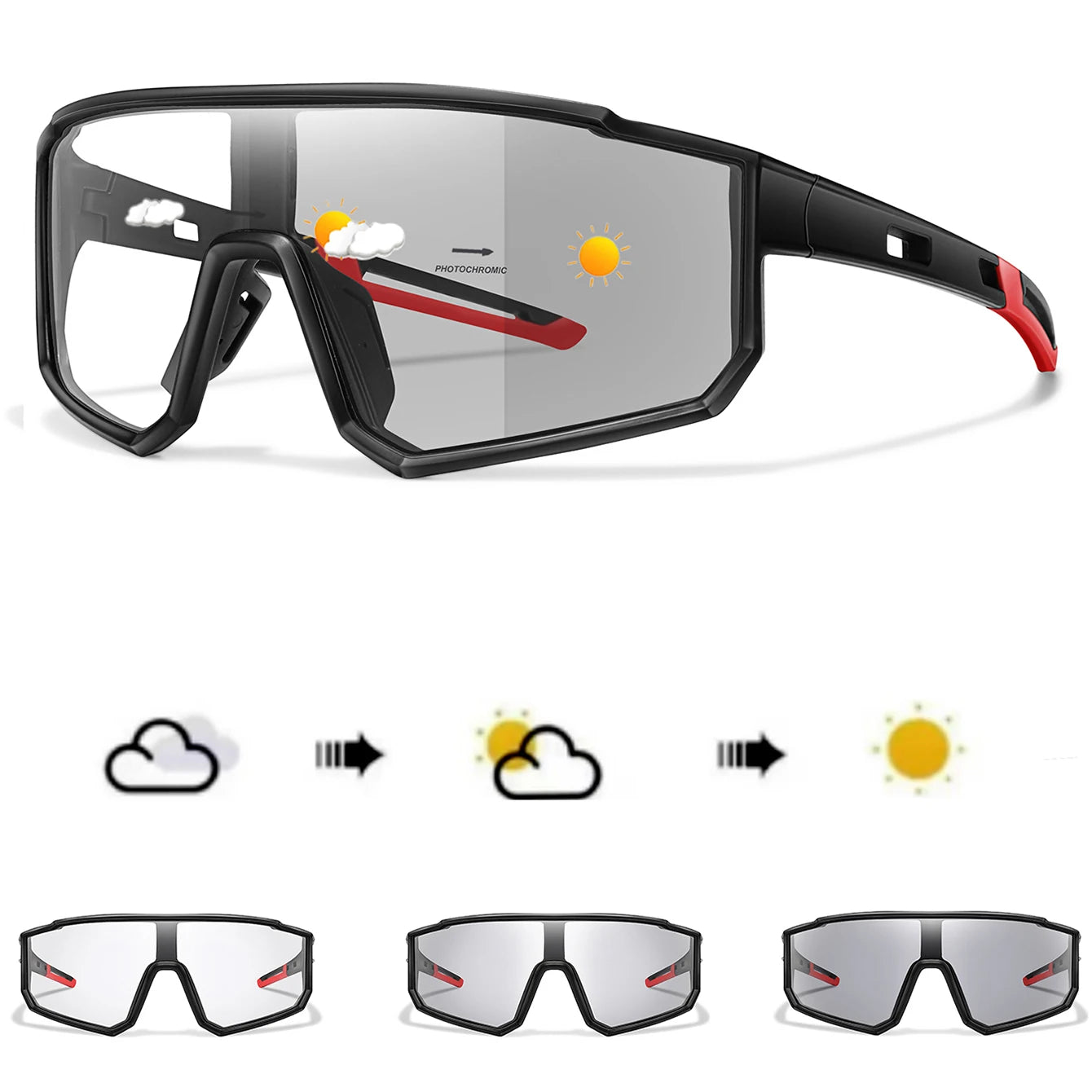 Lunettes Photochromiques Sport – Vélo VTT Running Pêche Mixte Coupe-Vent