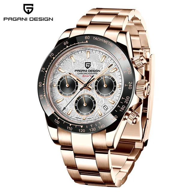 Montre Homme Quartz Chronographe Cadran Météorite Rétro Pagani Design PD-1664 – CLEVI Paris