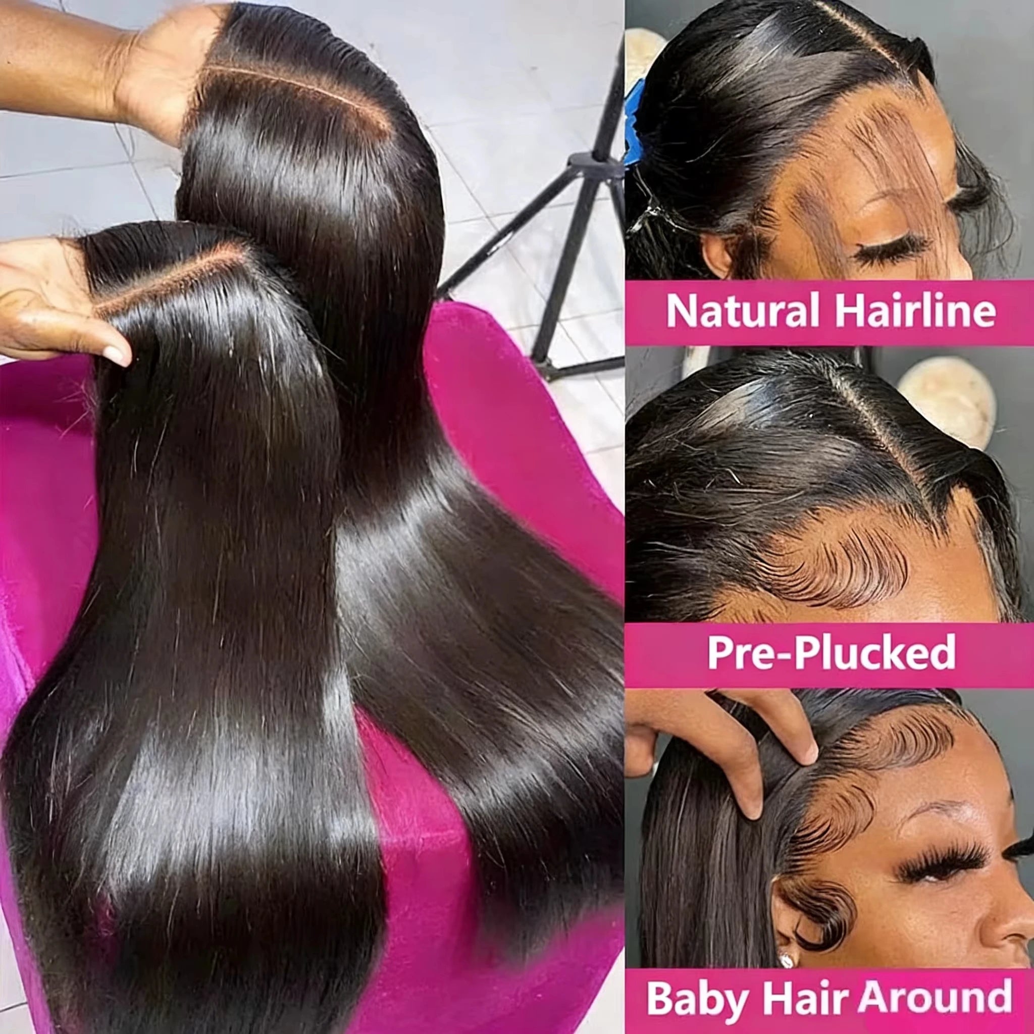 Perruque Glueless Cheveux Humains Brésiliens Remy — Lace HD 4x4 & 5x5, 200%-240% | CLEVI Paris