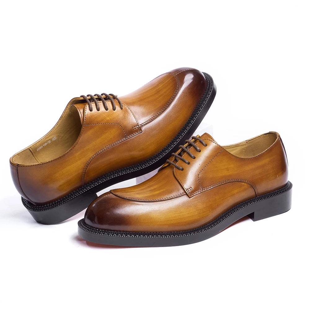 Oxford Homme Cuir Véritable Lacets Wholecut – Bout Pointu, 3 Coloris, EU 39-46 – CLEVI Paris