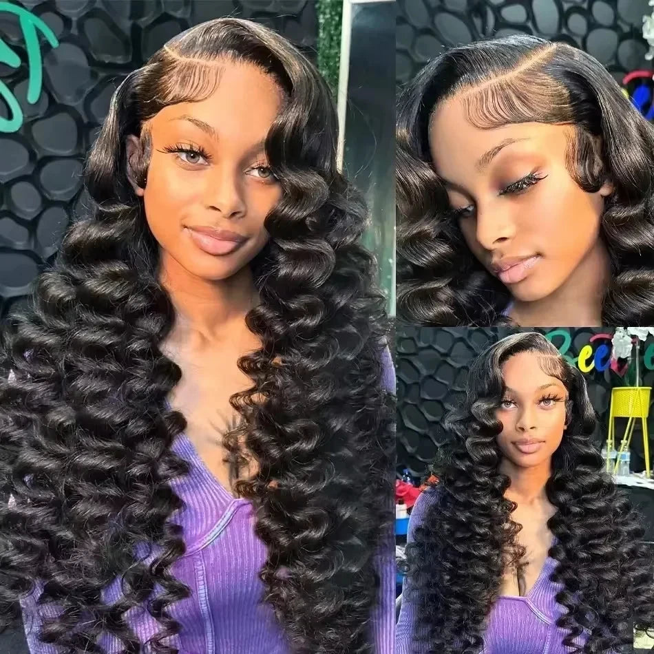 Perruque Lace Front Cheveux Humains Brésiliens Ondulés Loose Wave 13x4 & 13x6 HD Densité 180-250% 18-40 Pouces – CLEVI Paris