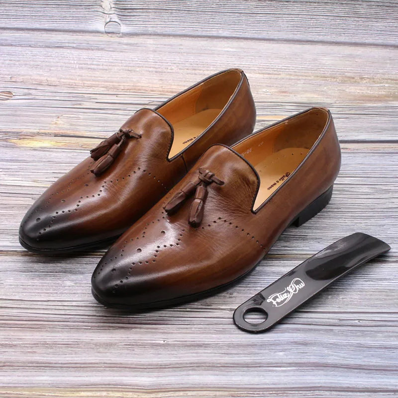 Mocassin à Glands Homme FELIX CHU – Cuir Véau Véritable Semelle Mouton