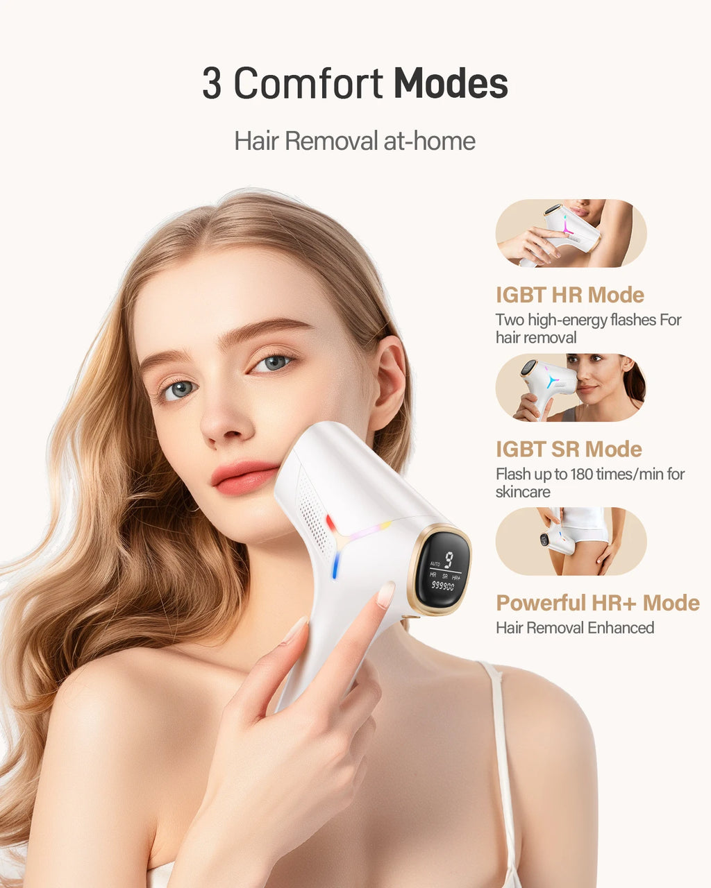 Épilateur IPL LYSMOSKI – Épilation Définitive Corps & Visage, Résultats en 2 Semaines