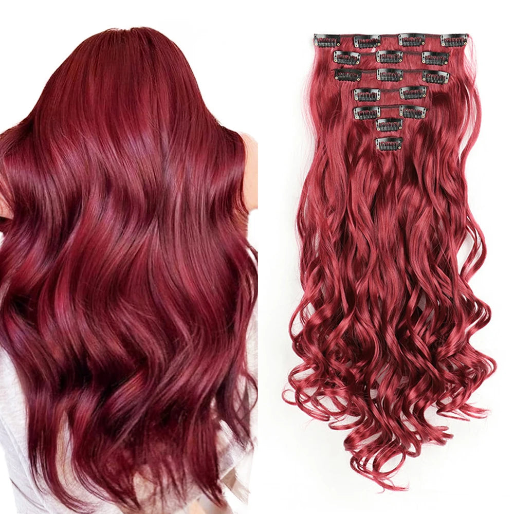 Extensions à clips synthétiques ondulées 22 pouces – CLEVI Paris