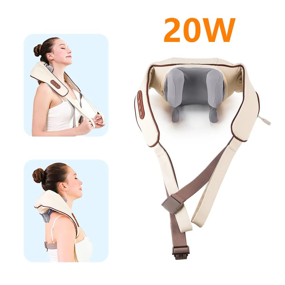 Masseur Nuque & Épaules Sans Fil 20W/26W Trapèze 3D – CLEVI Paris