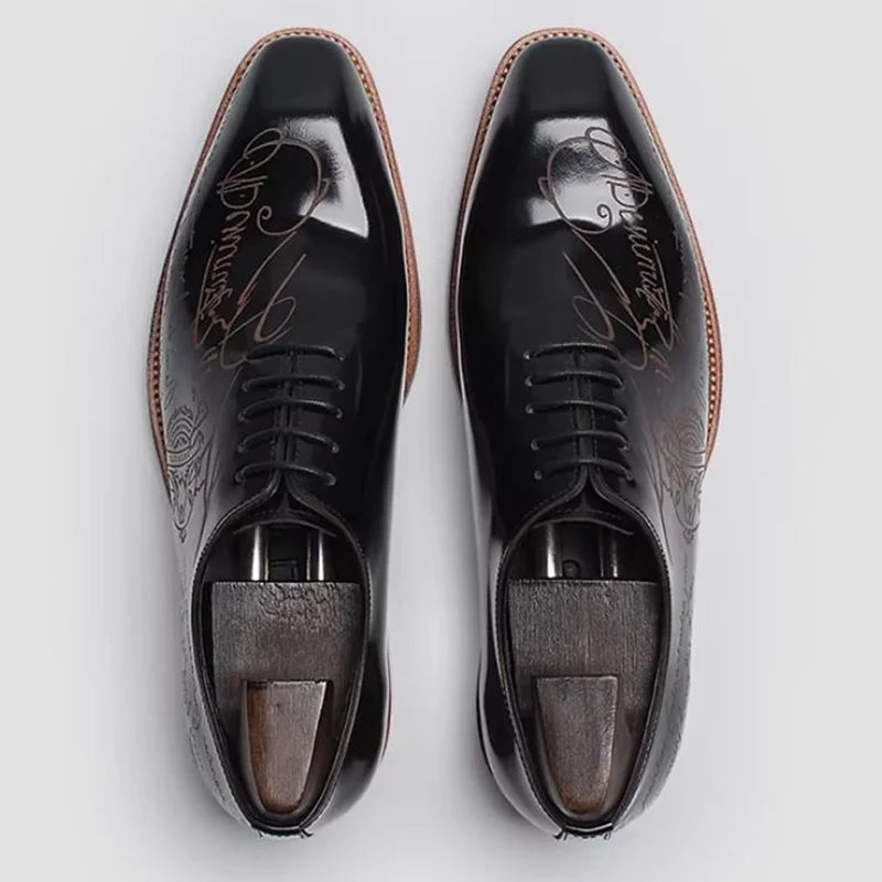 Oxford Homme Cuir Véritable Fait Main – Bout Rond, Mariage & Cérémonie, 4 Coloris – CLEVI Paris