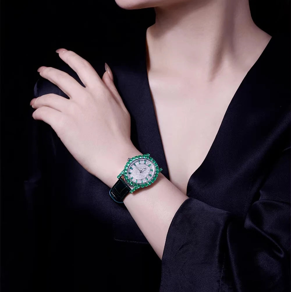 Montre Femme Émeraude Saphir Argent 925 Vintage – CLEVI Paris