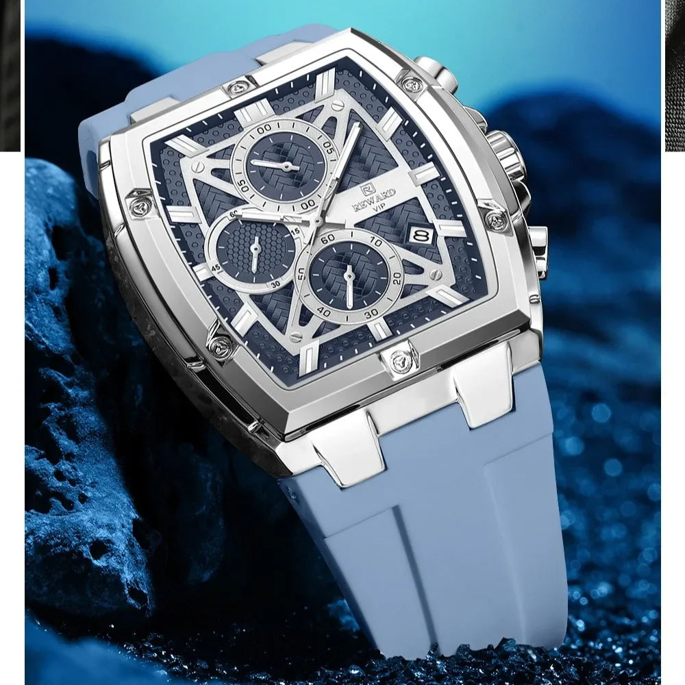 REWARD RD832261M Montre Homme Quartz Tonneau Chrono Calendrier Lumineux 30M – CLEVI Paris