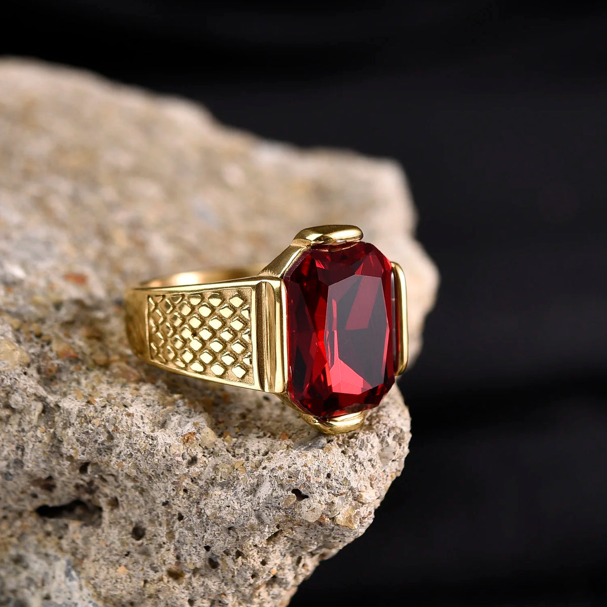 Bague Homme Acier Inoxydable Pierre Colorée – CLEVI Paris