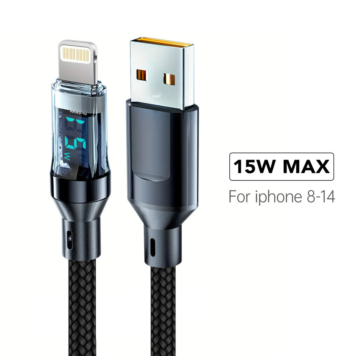 Câble Charge Rapide 120W Affichage LCD USB-C Lightning – CLEVI Paris