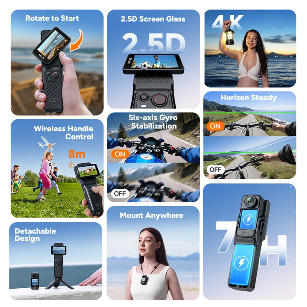Action Cam SJCAM C400 4K Double Écran – Modulaire, Étanche 30m, Stabilisation 6 Axes, WiFi, Multi-Usage Sport & Dashcam – CLEVI Paris