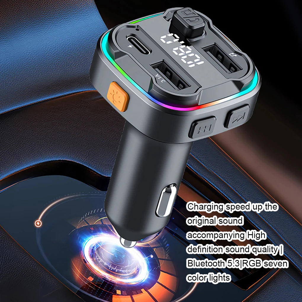 Émetteur FM Bluetooth Voiture – Lecteur MP3 Mains Libres Écran LCD Chargeur USB 12-24V – CLEVI Paris