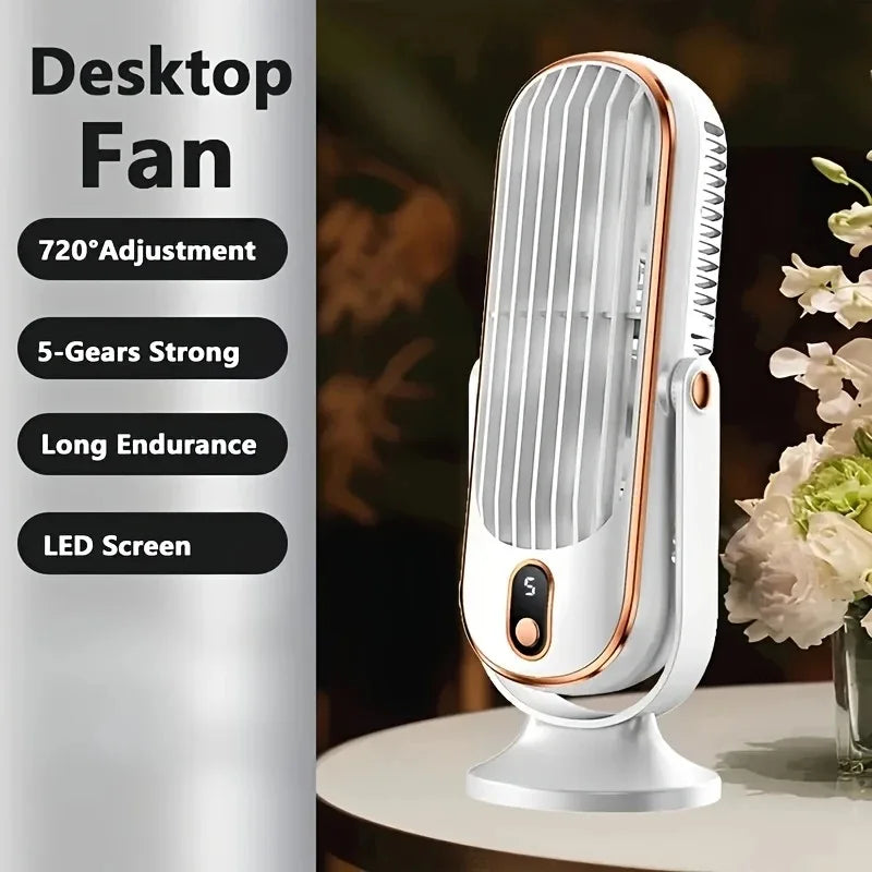 Ventilateur de Bureau Portable Double Moteur Grande Batterie USB Camping & Voyage – CLEVI Paris