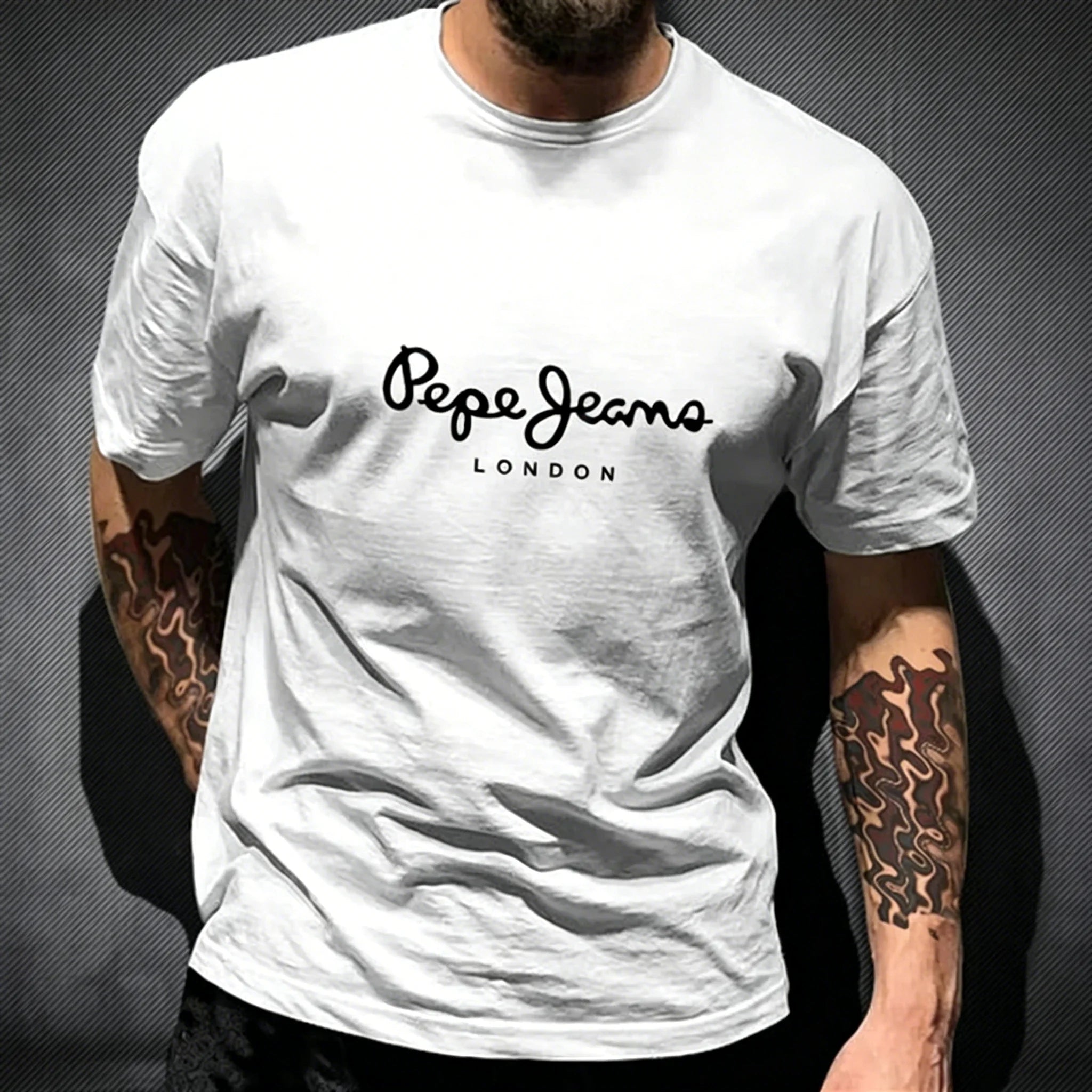 T-Shirt Homme Graphique Streetwear – Coton, Col Rond, Manches Courtes