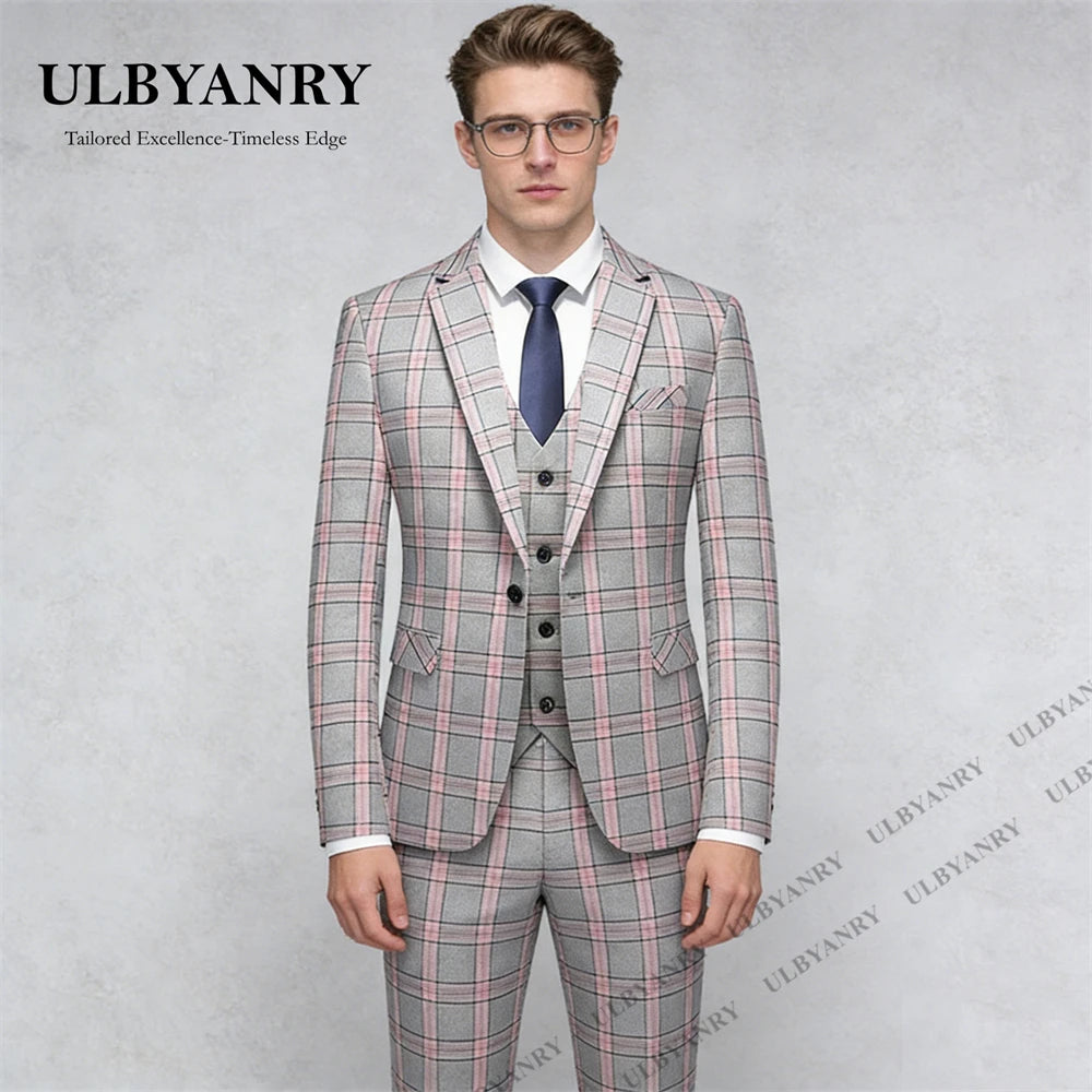 Costume Homme à Carreaux 3 Pièces – CLEVI Paris