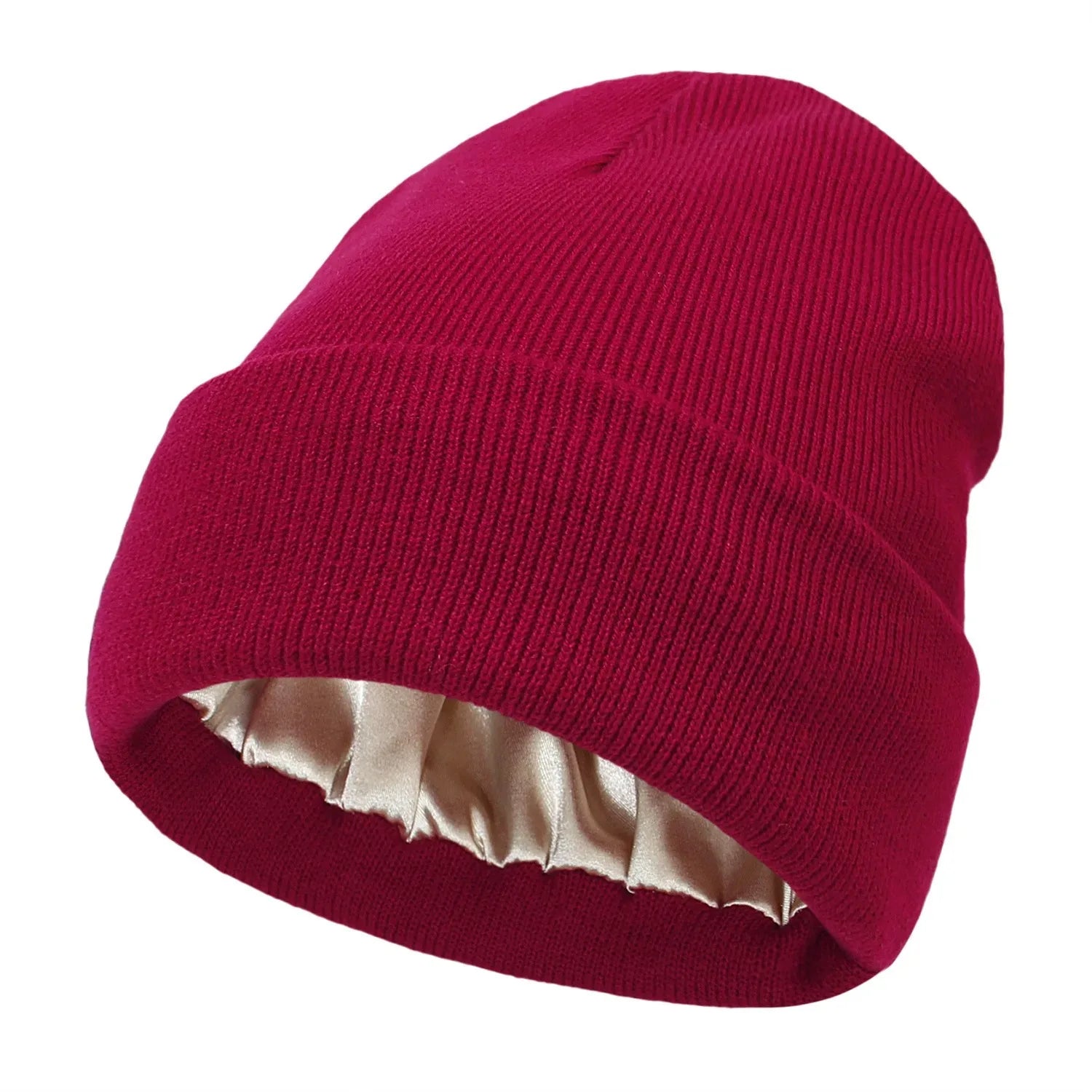 Bonnet Tricoté Doublé Satin Unisexe — CLEVI Paris