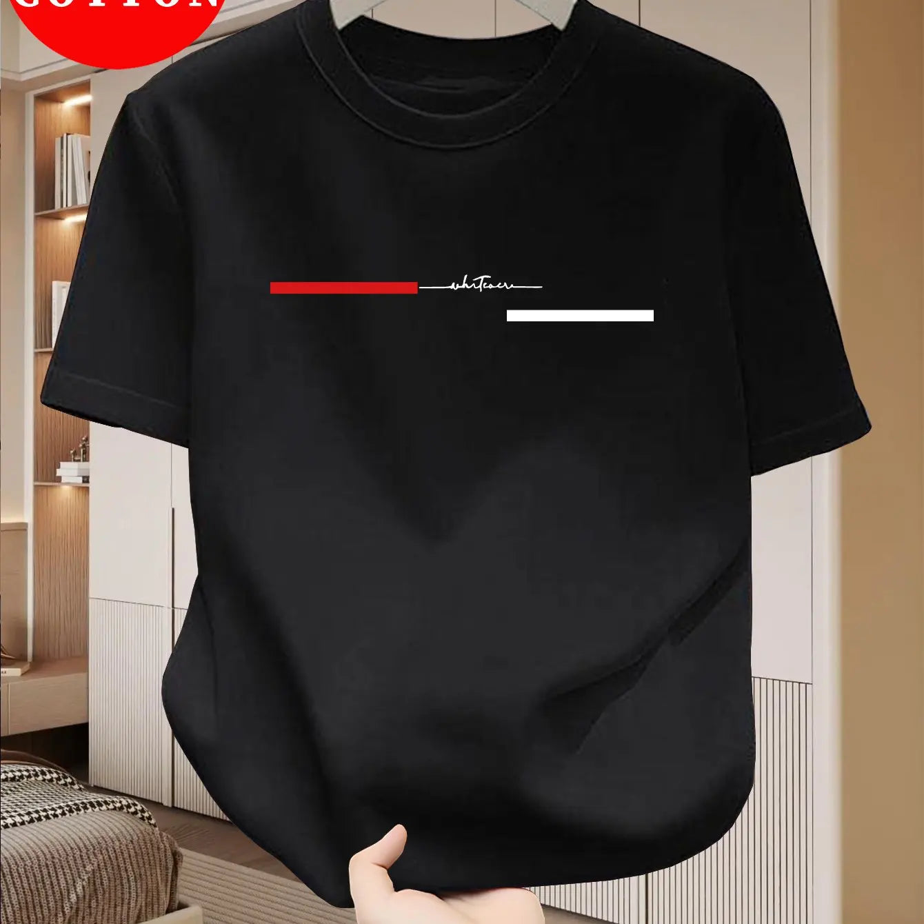 T-Shirt Homme 100% Coton Loose Col Rond Imprimé Lettres Style Américain 18 Coloris – CLEVI Paris