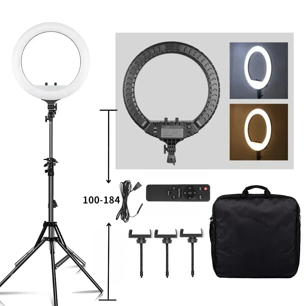 Anneau lumineux LED SH 45 cm, supports au choix – CLEVI Paris