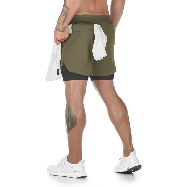 Short Running 2-en-1 Homme Polyester | Séchage Rapide, Gym & Fitness, 11 Coloris, Tailles M à XXXL – CLEVI Paris