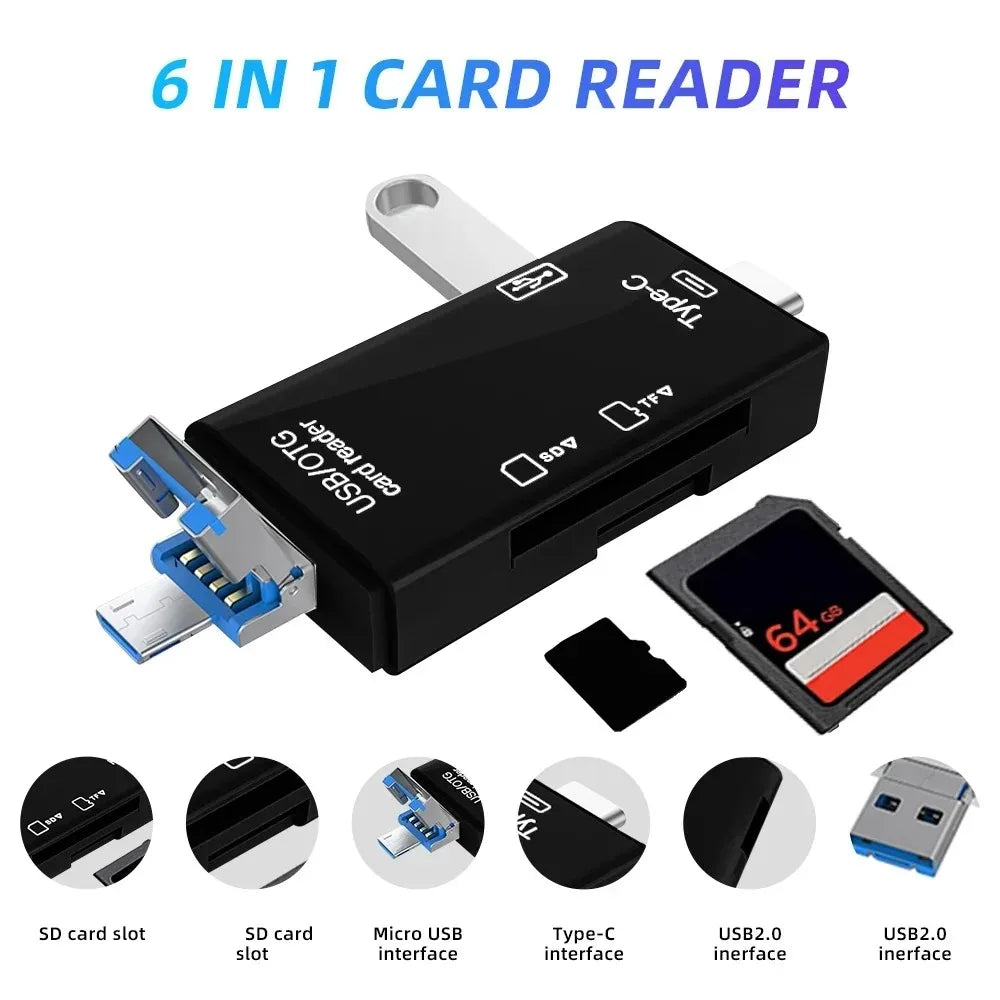Lecteur SD/TF 6-en-1 ou 7-en-1 USB-C Micro USB OTG – CLEVI Paris