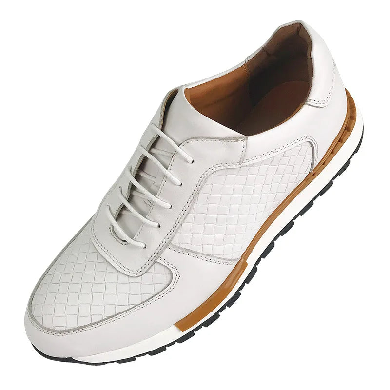 Oxford Casual Homme Cuir de Vache Motif Tressé Rétro Respirant Lacets | EU 38-46