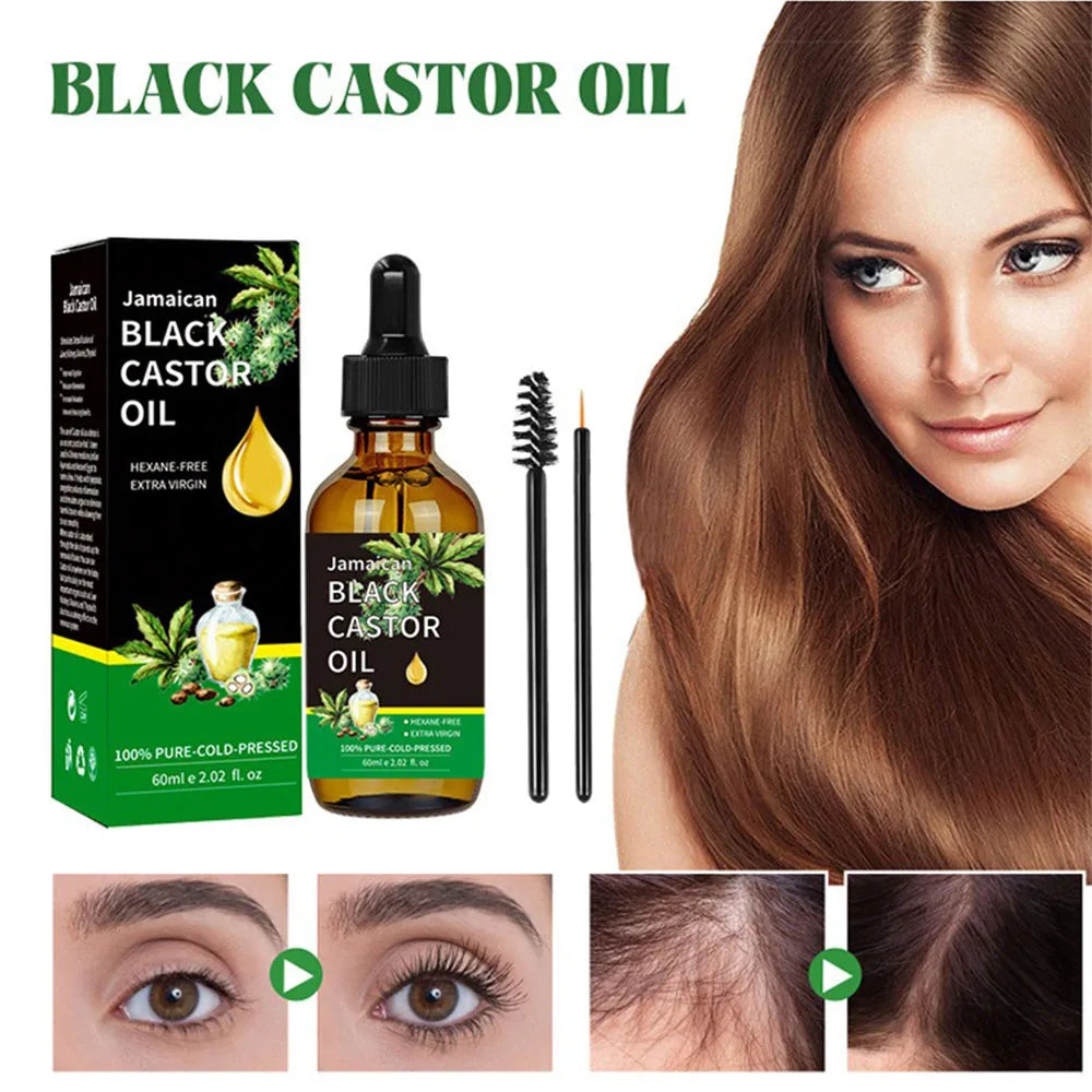 Huile de Ricin Noire Jamaïcaine Bio | Cheveux, Peau & Corps | Fortifiante & Hydratante 60ml – CLEVI Paris