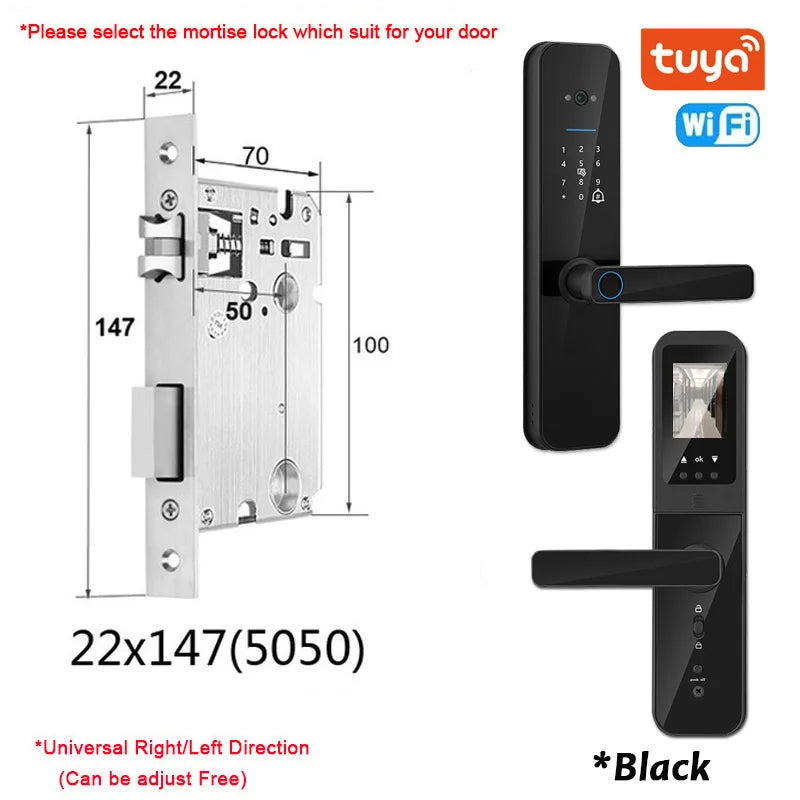 Serrure Connectée XSDTS F8 Judas HD Caméra Intercom WiFi Tuya – CLEVI Paris