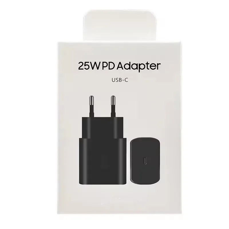 Chargeur Rapide 25W Samsung USB-C — Prise EU, Compatible Galaxy S25/S24/S23/Z Flip/Fold | CLEVI Paris
