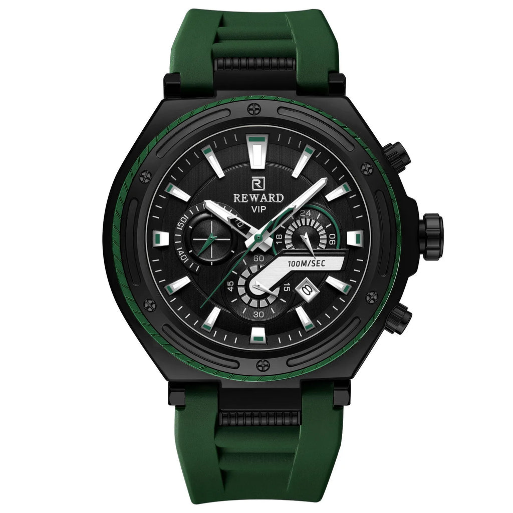 REWARD RD831508M Montre Homme Quartz Sport Ronde Chrono Calendrier Lumineux 30M – CLEVI Paris