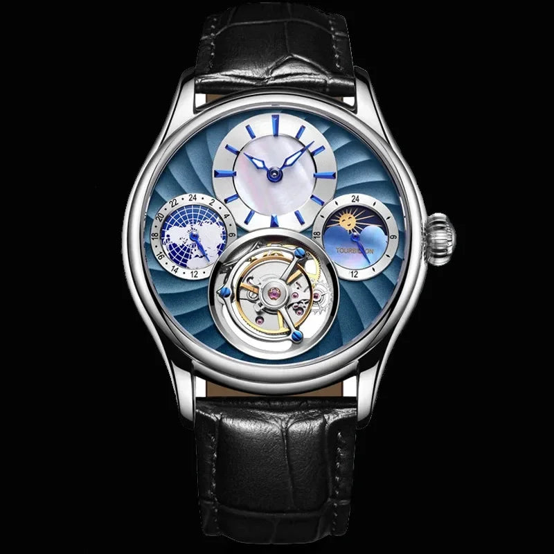 Montre Homme Tourbillon Volant AESOP – Squelette Double Face Verre Saphir Étanche 100m Édition Limitée – CLEVI Paris