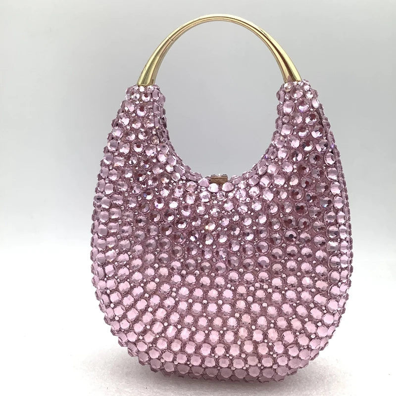 Pochette Soirée Femme XIYUAN Minaudière Cristaux Strass Chaîne Mariage 6 Coloris – CLEVI Paris