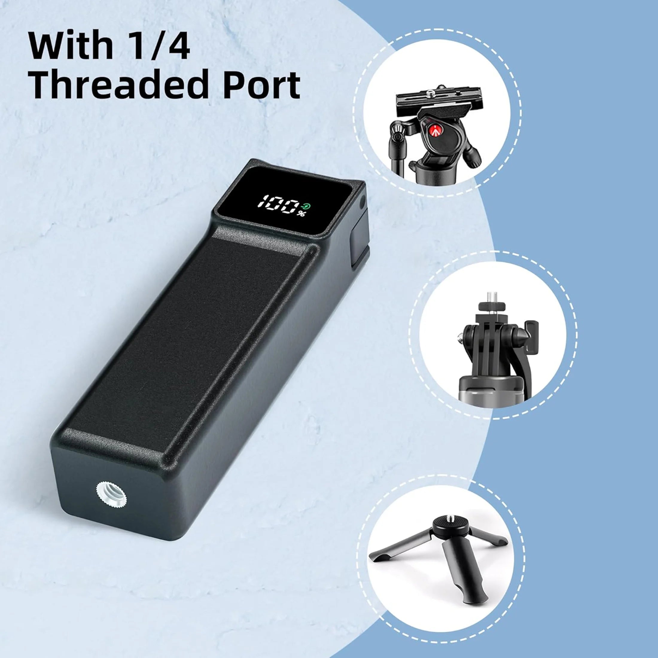 Contrôleur de Batterie Charge Rapide pour DJI Osmo Pocket 3/4 – Filetage 1/4" & Câble Type-C – CLEVI Paris