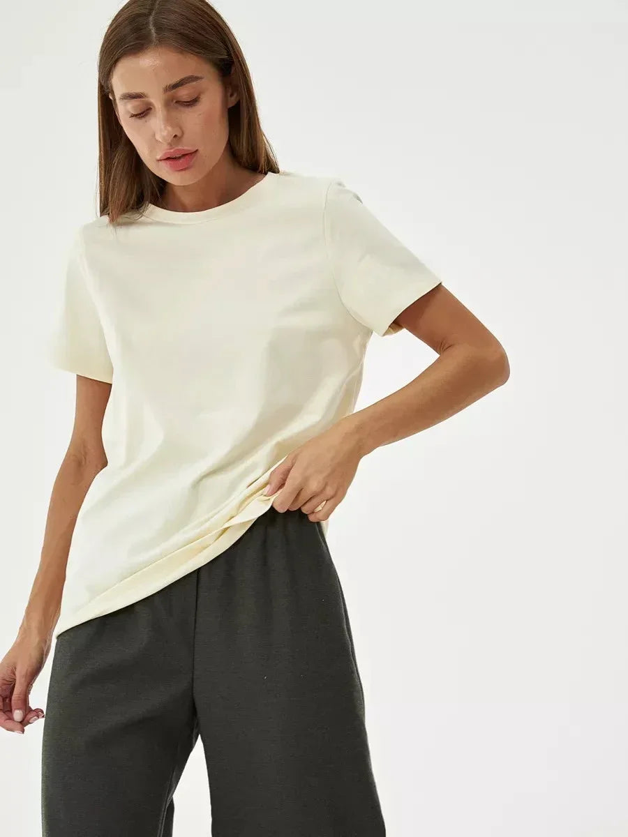T-shirt Femme 100% Coton — Coupe Loose Manches Courtes | CLEVI Paris