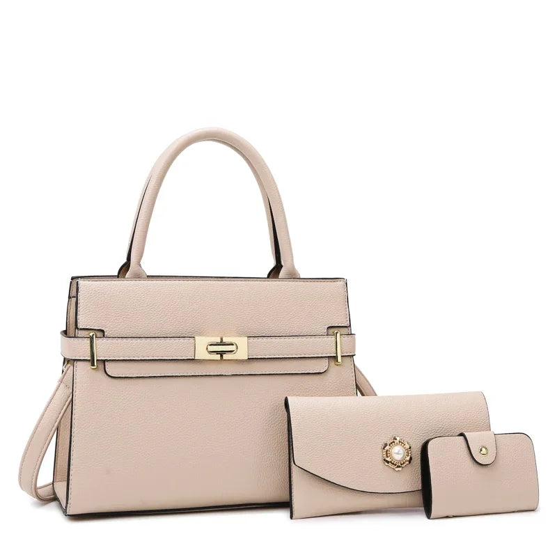 Set Sac à Main Femme Luxe – Grand Sac + Pochette | Cuir PU | Épaule & Bandoulière | 10 Coloris