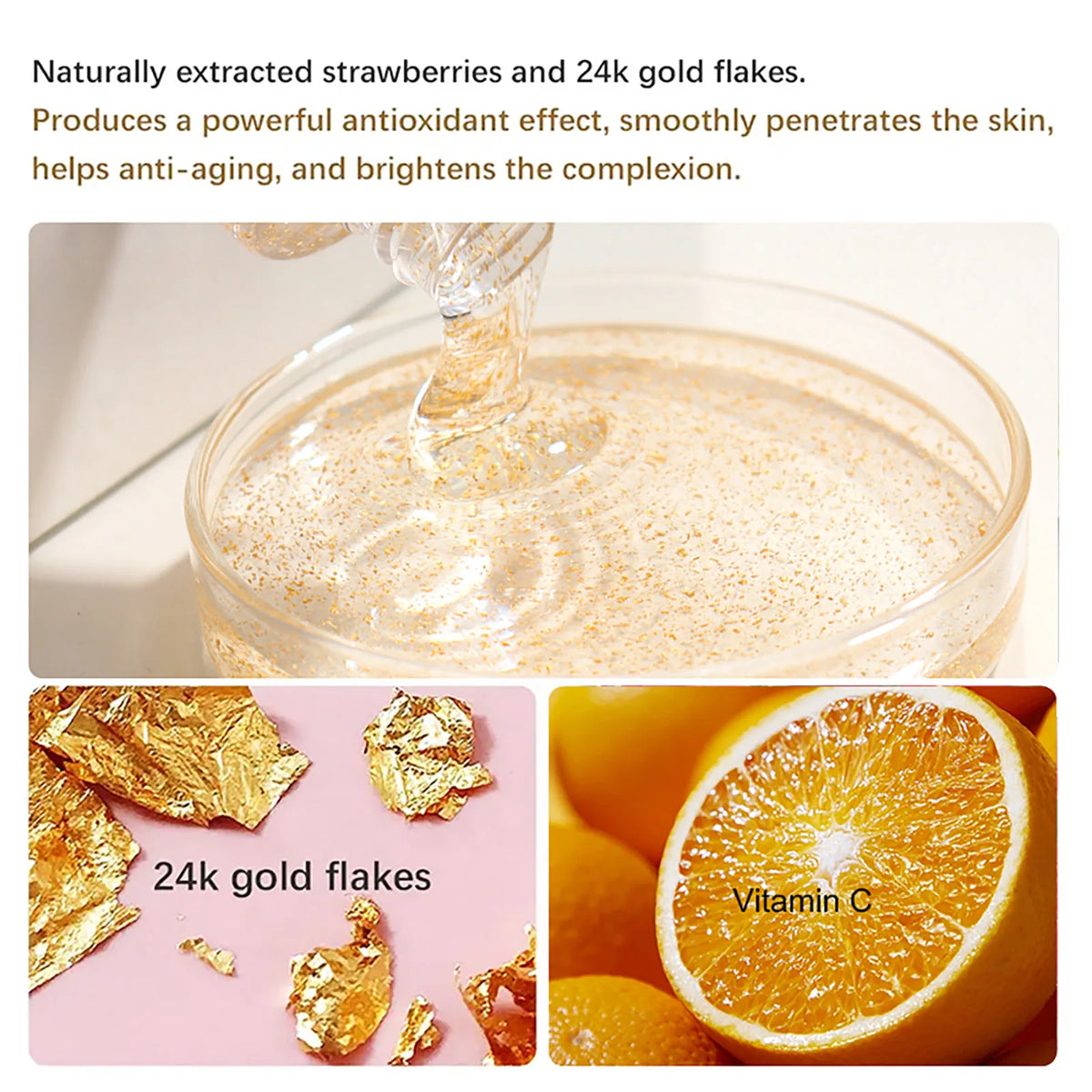 Sérum Éclaircissant Or 24K & Glutathion AILKE – Anti-Taches & Teint Uniforme – CLEVI Paris