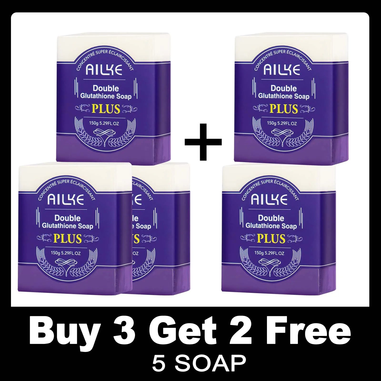 Gamme Double Glutathion PLUS AILKE – Sérum 24K Or, Lotion, Savon & Crème Anti-Taches – CLEVI Paris