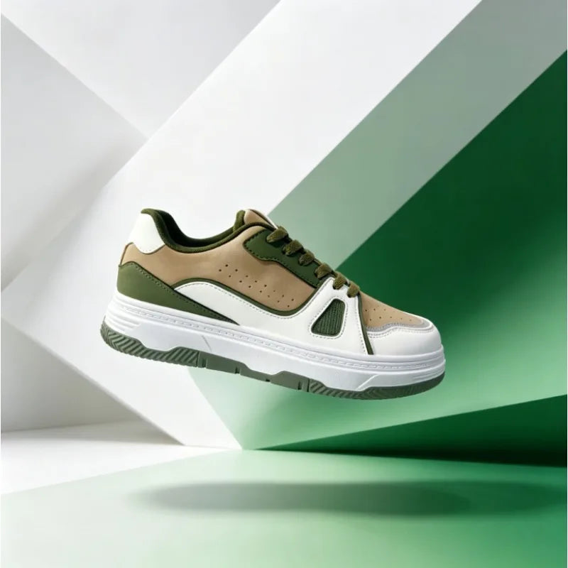 Sneakers Skate Cuir Color Block Homme Semelle Plateforme – CLEVI Paris