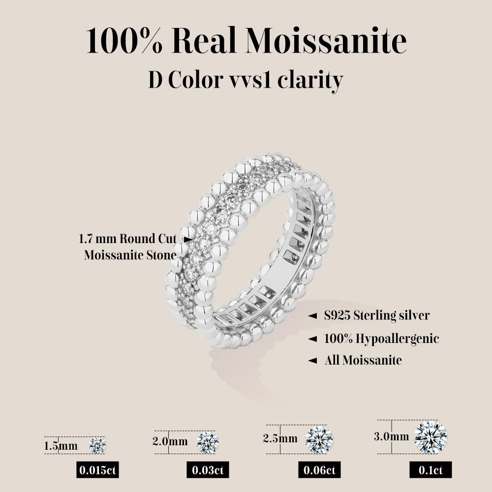 Bague Moissanite Éternelle D VVS1 Argent 925 – CLEVI Paris