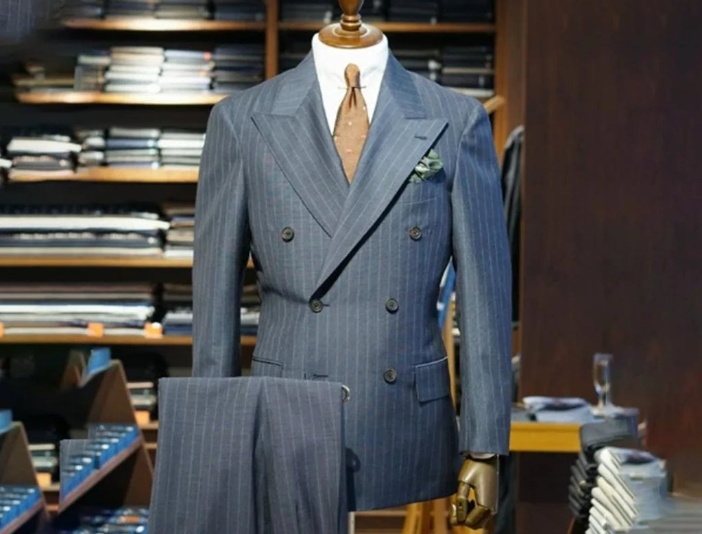 Costume homme croisé gris – CLEVI Paris