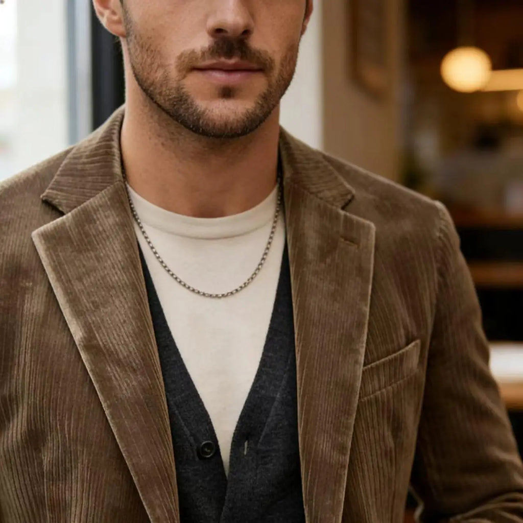 Blazer homme en velours côtelé, coupe ajustée – CLEVI Paris