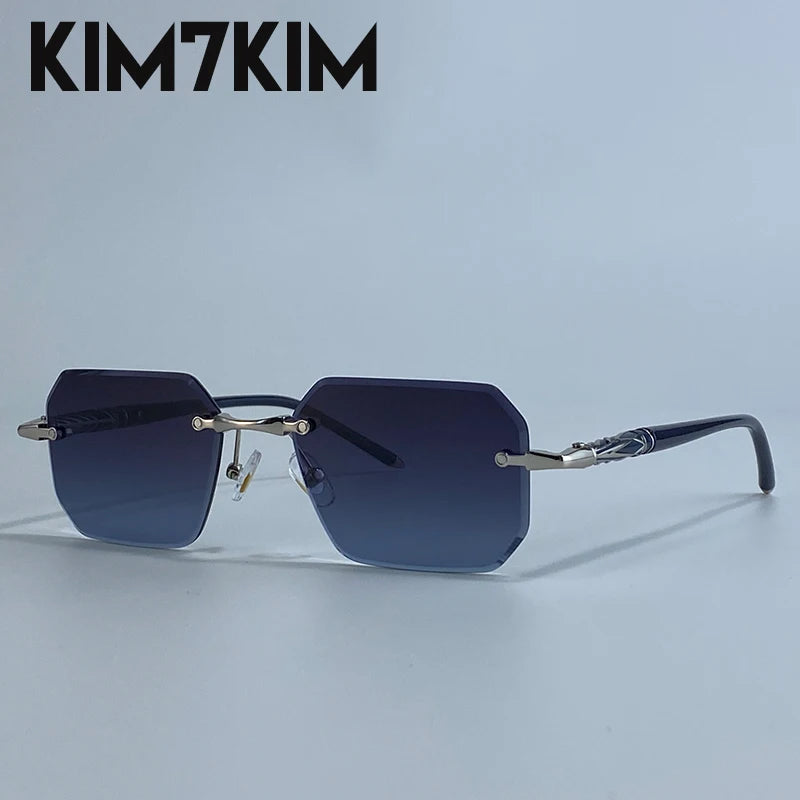 Lunettes de Soleil Punk Sans Monture Carrées Homme – Style Steampunk Polygone UV400 – CLEVI Paris