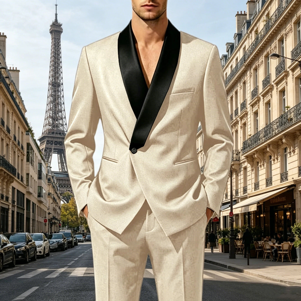 Smoking homme 2 pièces à revers châle – CLEVI Paris