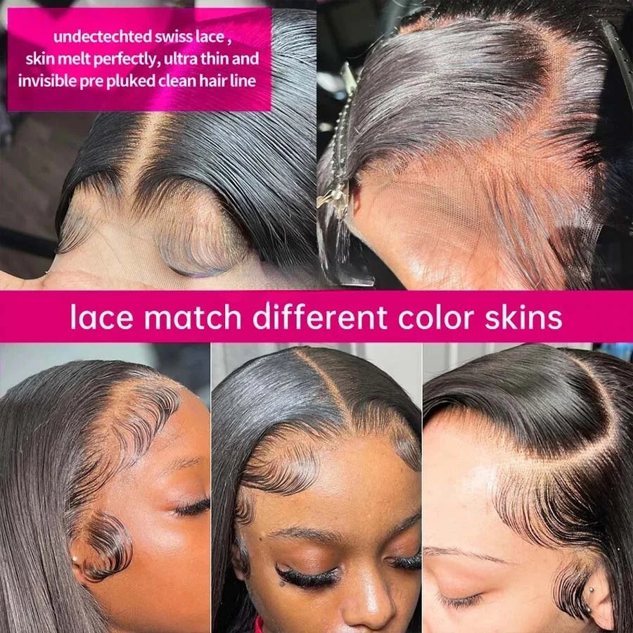 Perruque HD Lace Bone Straight Cheveux Humains Indiens Remy – Glueless 5x5 / 13x4 Prête à Porter – CLEVI Paris
