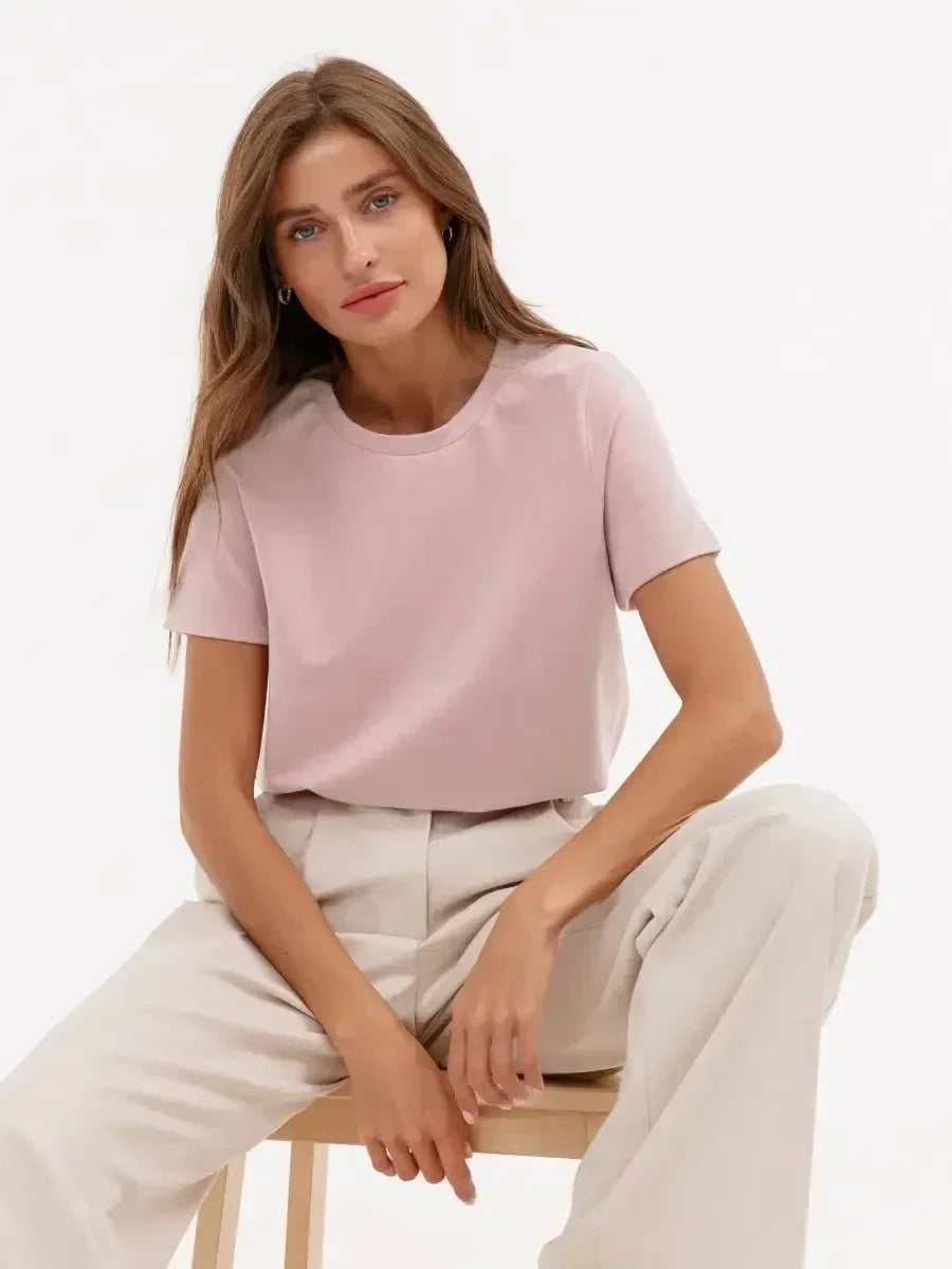 T-shirt Femme 100% Coton — Coupe Loose Manches Courtes | CLEVI Paris