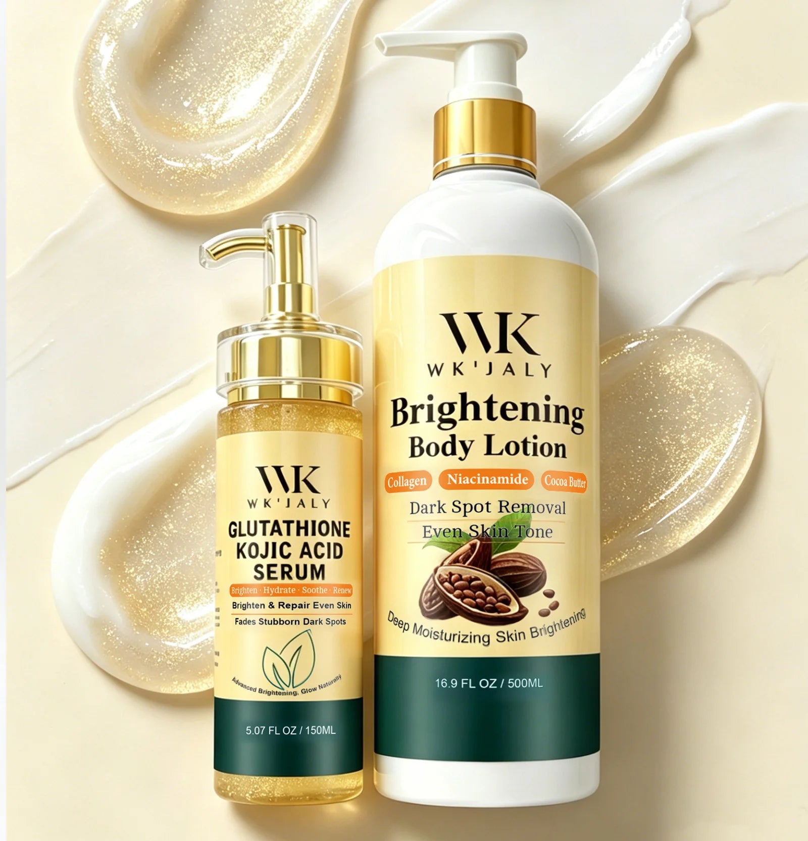 Kit Soin Éclat WK JALY – Lotion Collagène & Sérum Niacinamide – CLEVI Paris