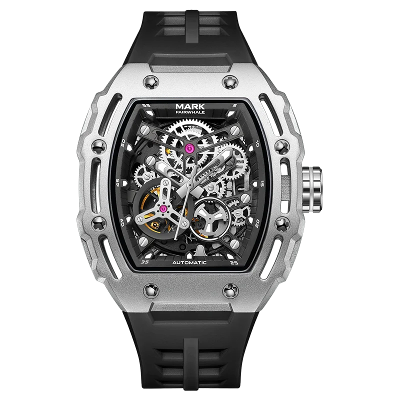 Montre Mécanique Automatique MARK FAIRWHALE FW-6700 Squelette Tonneau Fond Transparent – CLEVI Paris